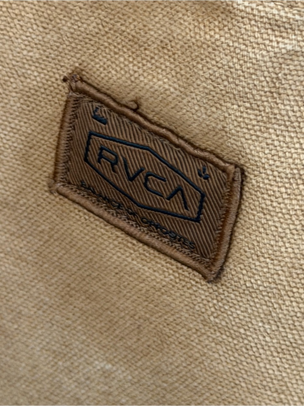 RVCA Men's Grounded Canvas Workwear Overalls Brown Medium Utility Straight Leg - Picture 13 of 16